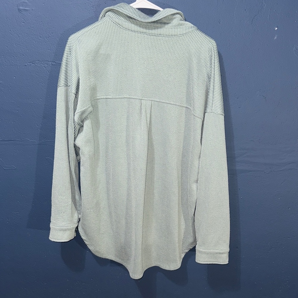 Blue Ribbed Shacket - Picture 2 of 3